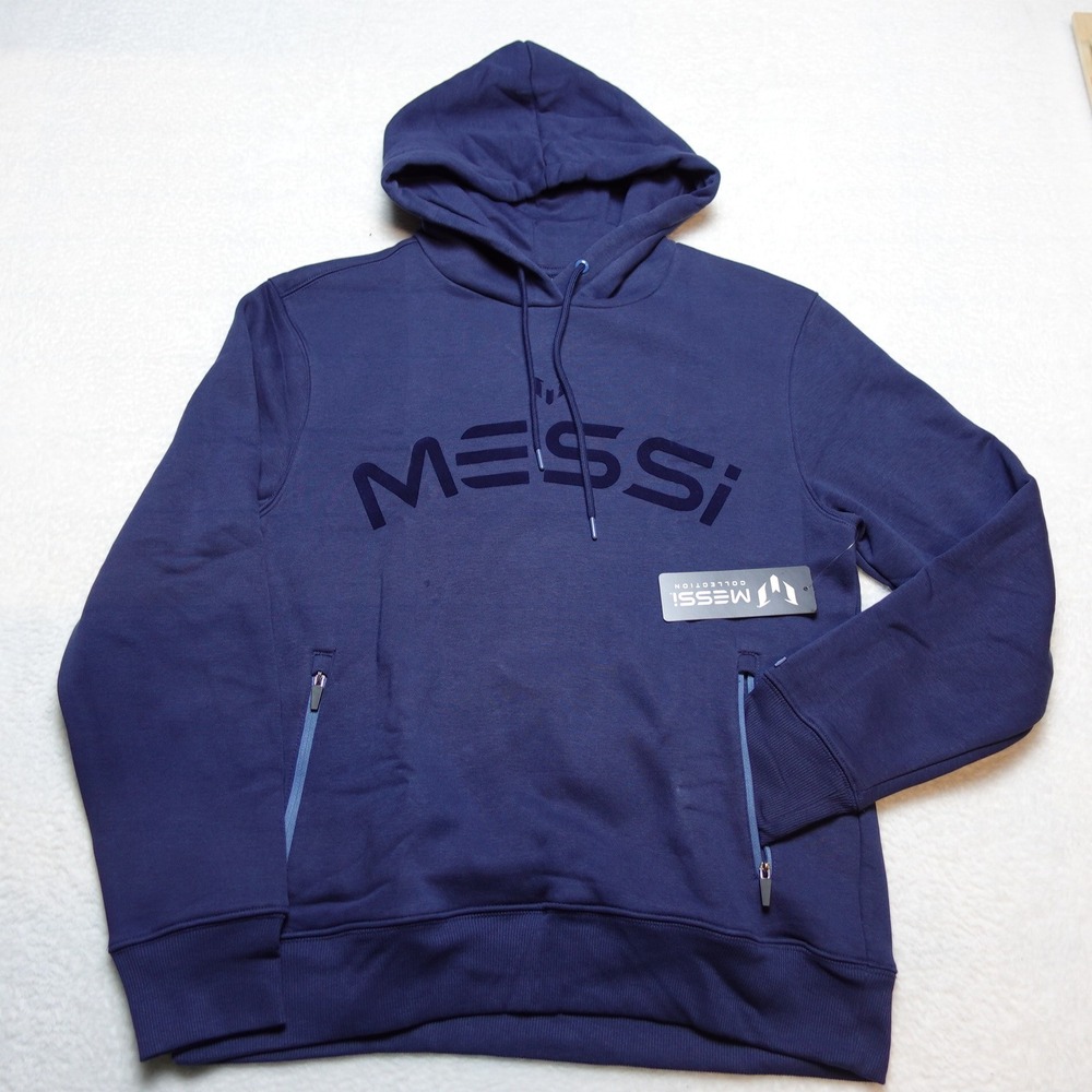 Messi Collection Hoodie Mens XL Navy Blue Graphic Zipper Pockets MMF0426USJ